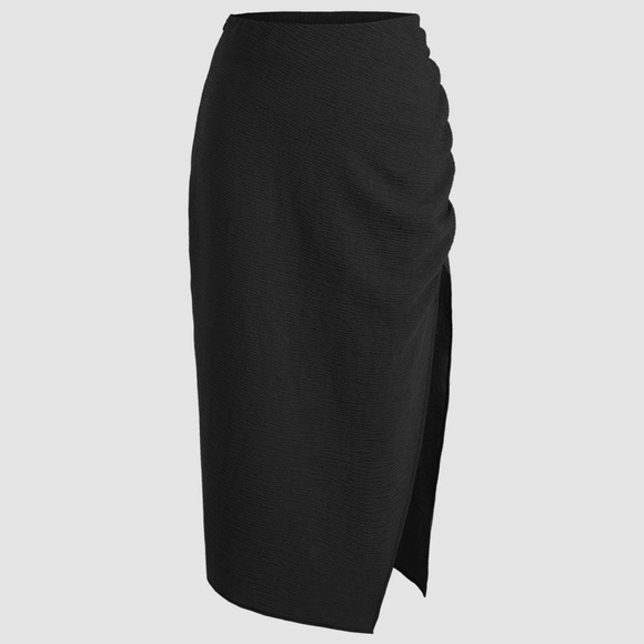 Cider Skirts Cider Texture Slit Midi Skirt Poshmark